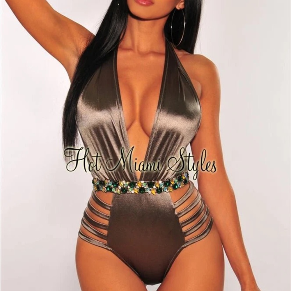 Hot Miami Styles One Piece Bathing Suit nwt small